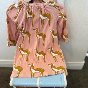 Milkbarn Pink Deer Print Girls' Top